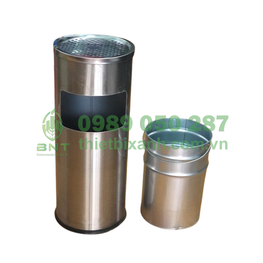 Thùng Rác Inox Gạt Tàn