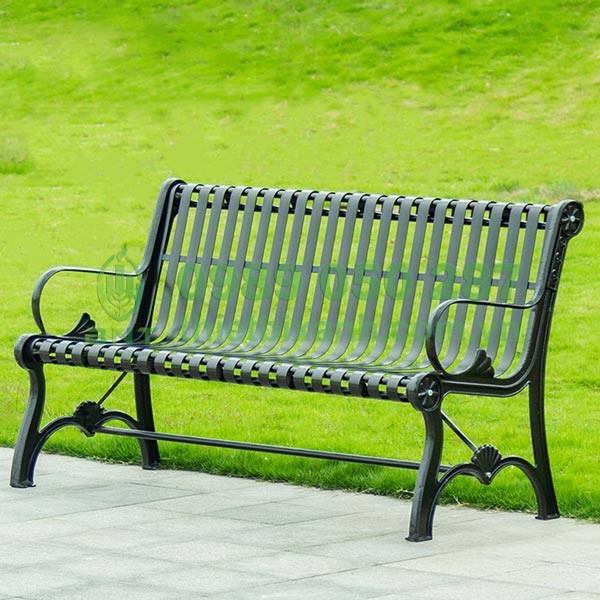Ghế công viên bằng sắt phun sơn đen