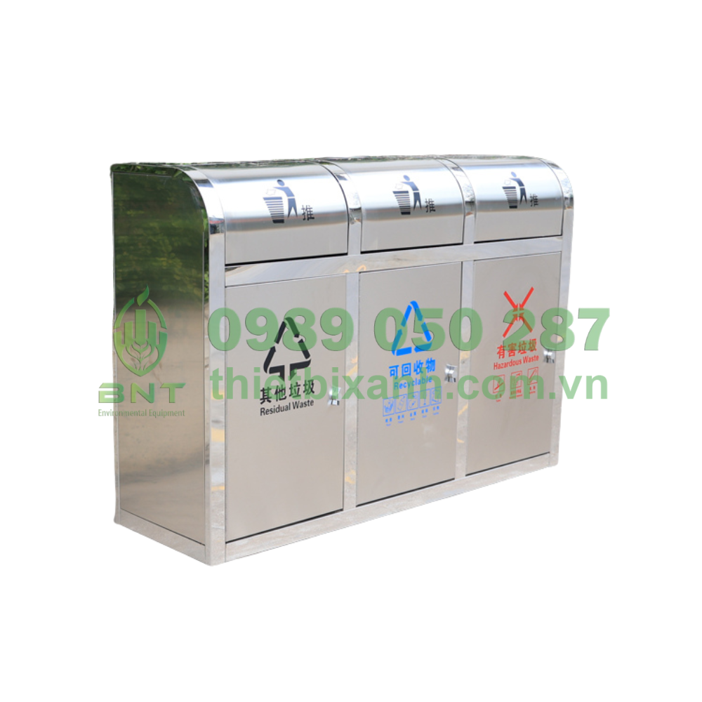 Thùng rác 3 ngăn phân loại rác – Giải pháp phân loại thân thiện