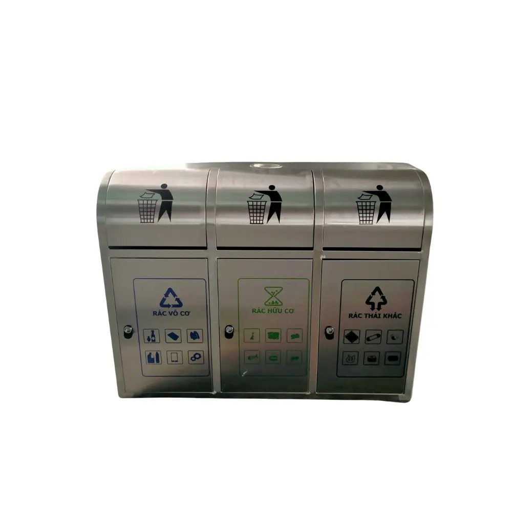 Thùng rác 3 ngăn phân loại rác – Giải pháp phân loại thân thiện