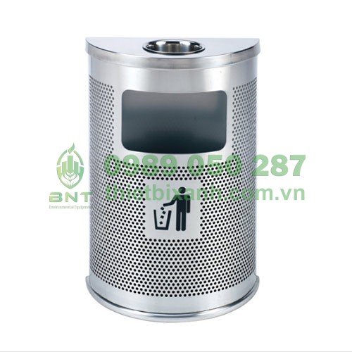 Thùng rác bán nguyệt có gạt tàn