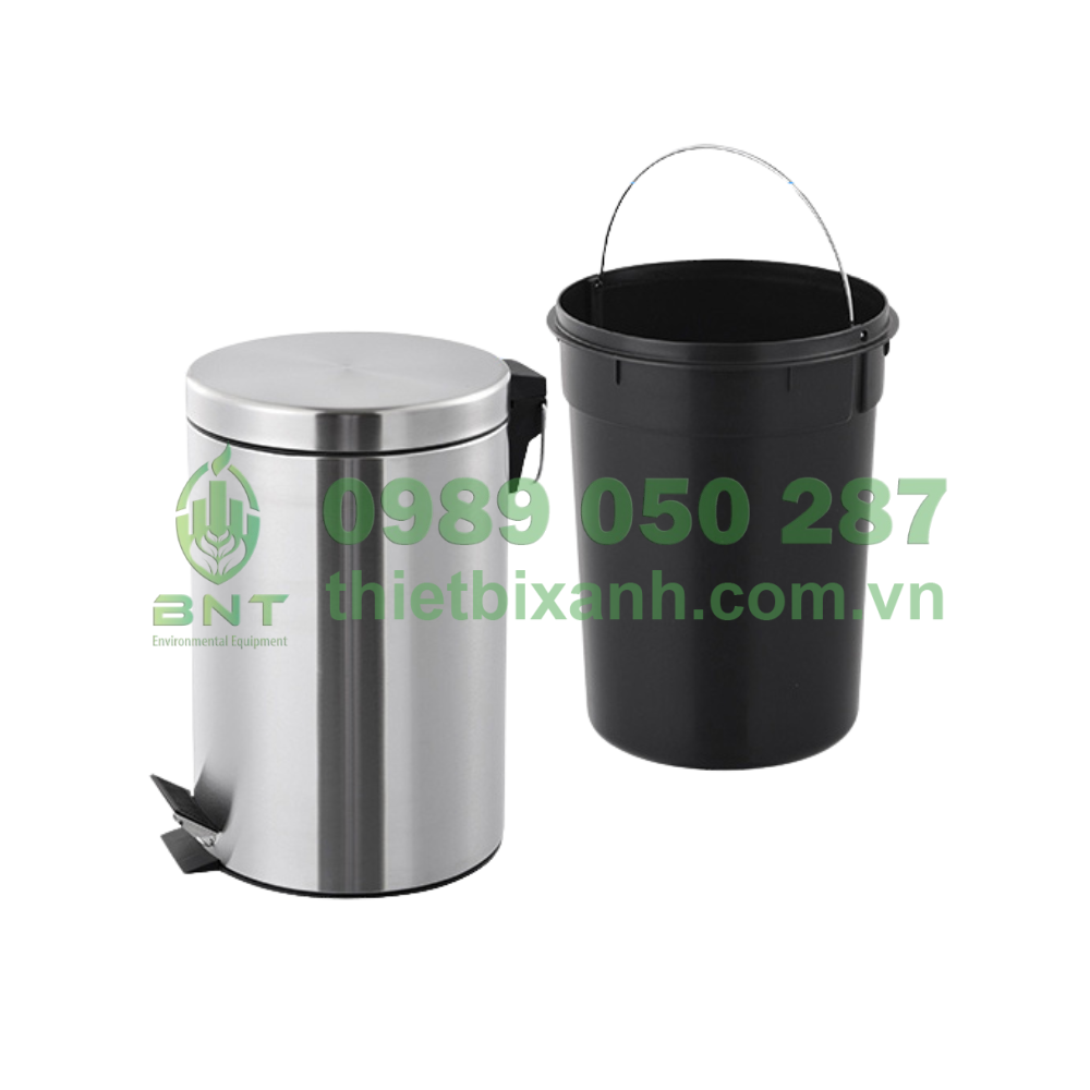 Thùng rác đạp chân 12L inox – Thiết kế tiện dụng, sang trọng