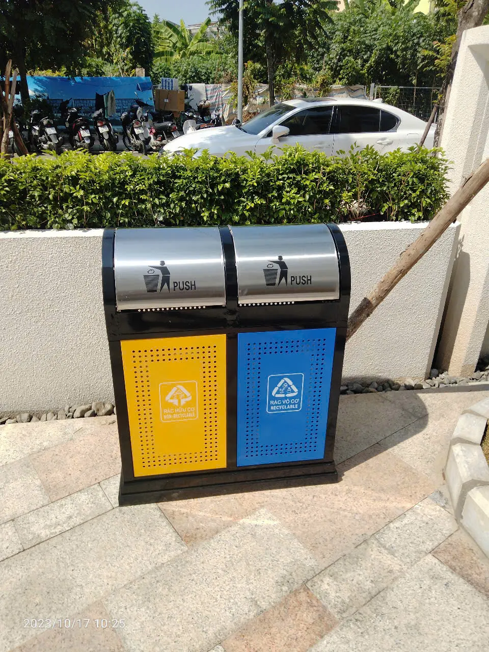 Thùng rác inox 2 ngăn – Phân loại rác hiệu quả, bền đẹp