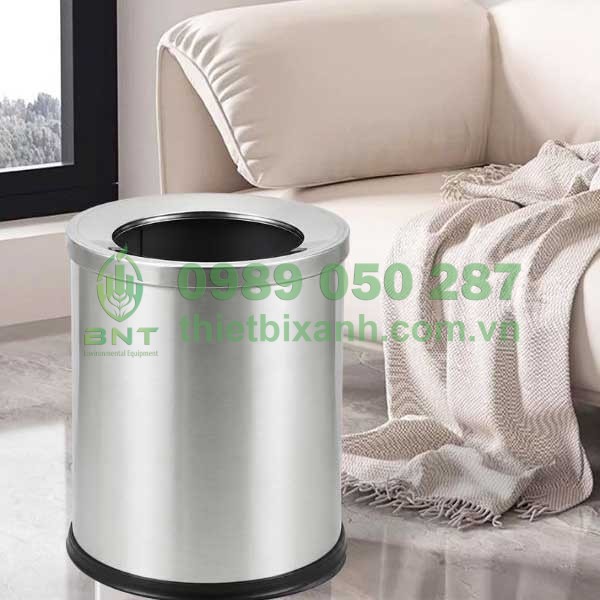 Thùng rác inox không nắp giúp người sử dụng dễ dàng bỏ rác 1 cách nhanh chóng chỉ cần 1 thao tác