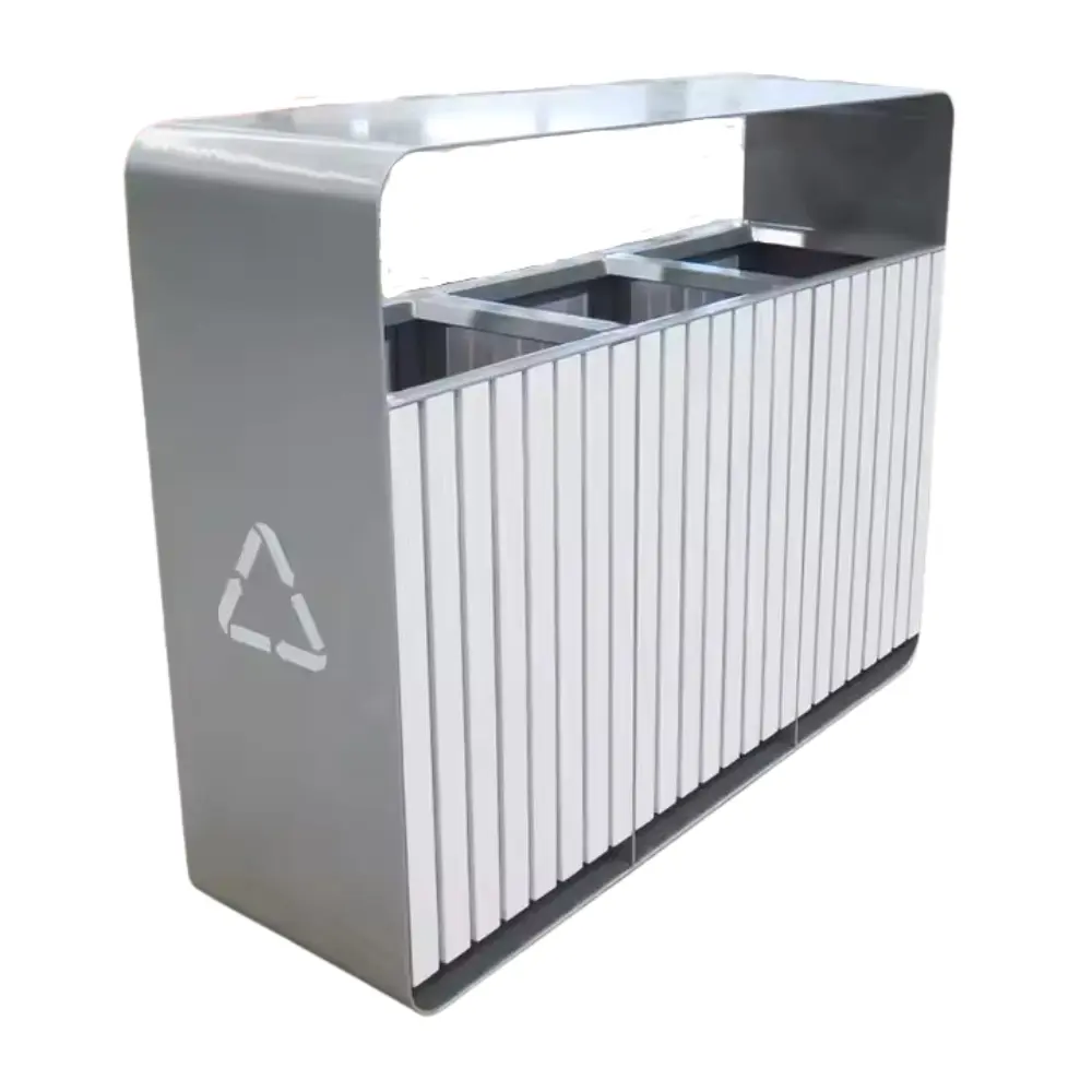 Thùng rác ngoài trời 3 ngăn phân loại, thiết kế hiện đại, giá tốt