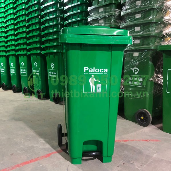 Thùng rác nhựa 120l đạp chân Paloca