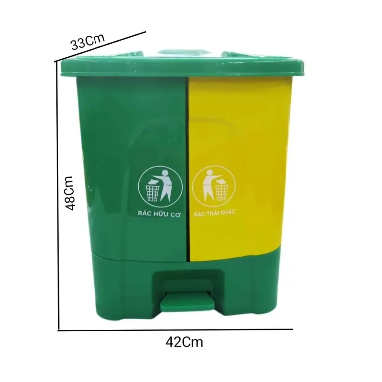 Thùng Rác Nhựa 2 Ngăn – Phân Loại Rác Hiệu Quả, Tiện Dụng