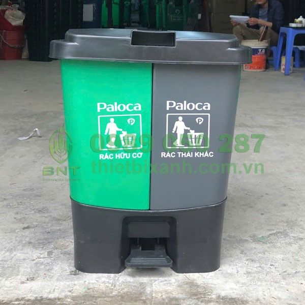 Thùng rác nhựa 60l 2 ngăn Paloca