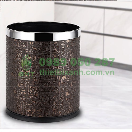 Thùng rác nhựa bọc giả da họa tiết Ai Cập