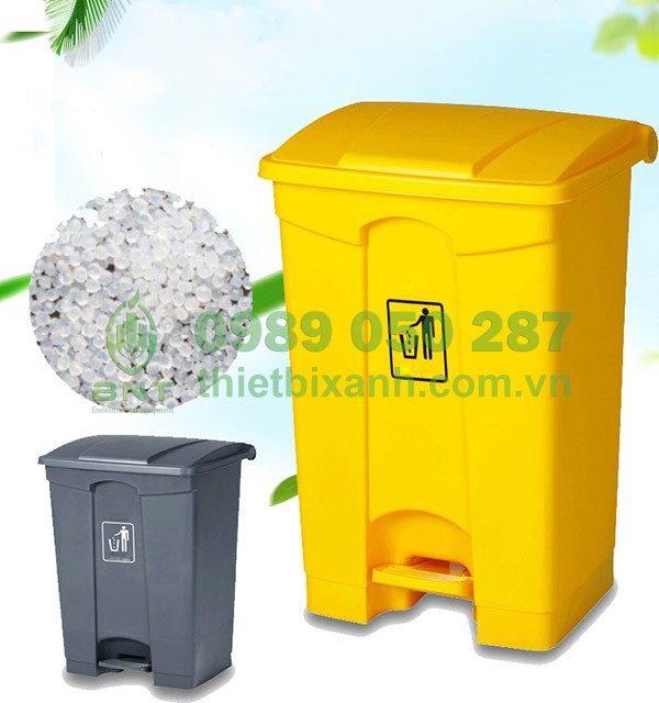 Thùng rác nhựa đạp chân có chất liệu nhựa cao cấp bền bỉ, chịu lực tốt