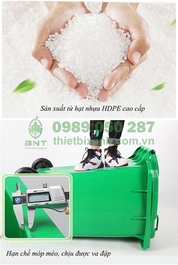 Chất liệu nhựa HDPE bền bỉ, chịu lực tốt