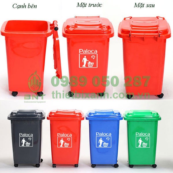 Thùng rác nhựa 60 lít đa dạng màu sắc lựa chọn