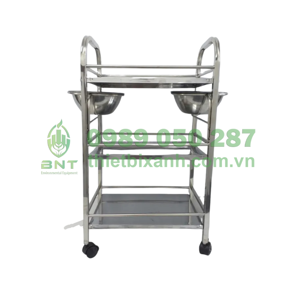 Xe Đẩy Inox 3 Tầng Chính Hãng